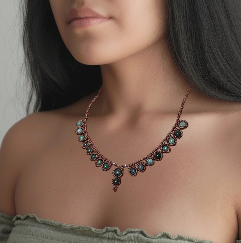 Collier en Agate mousse