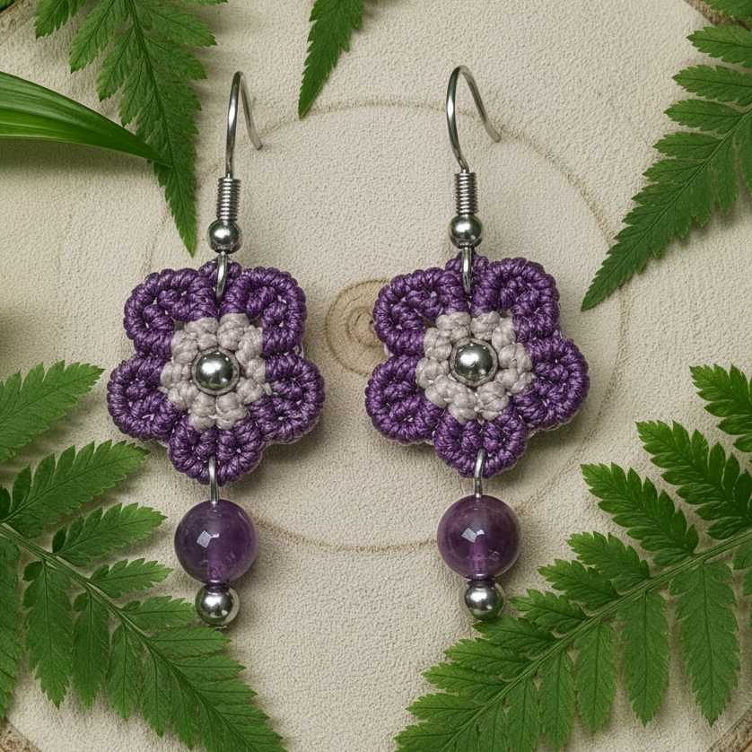 Boucles d’oreilles améthyste