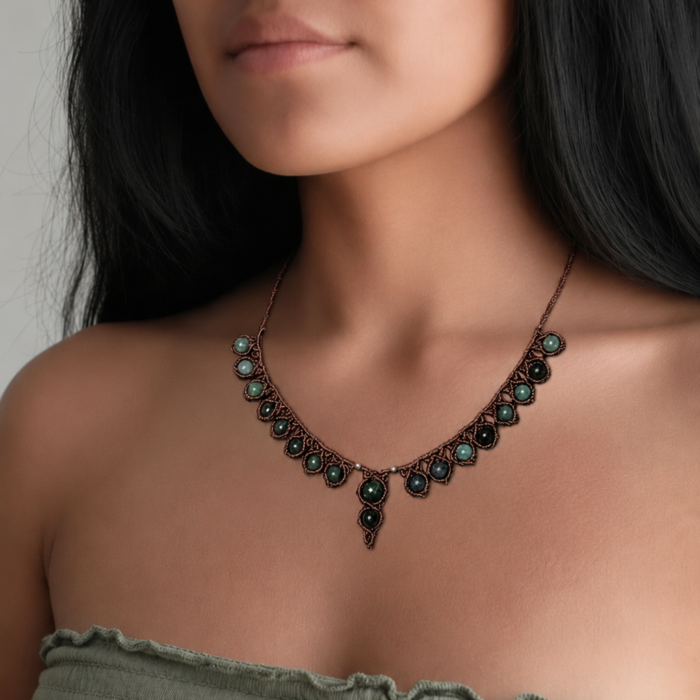 Collier en Agate mousse